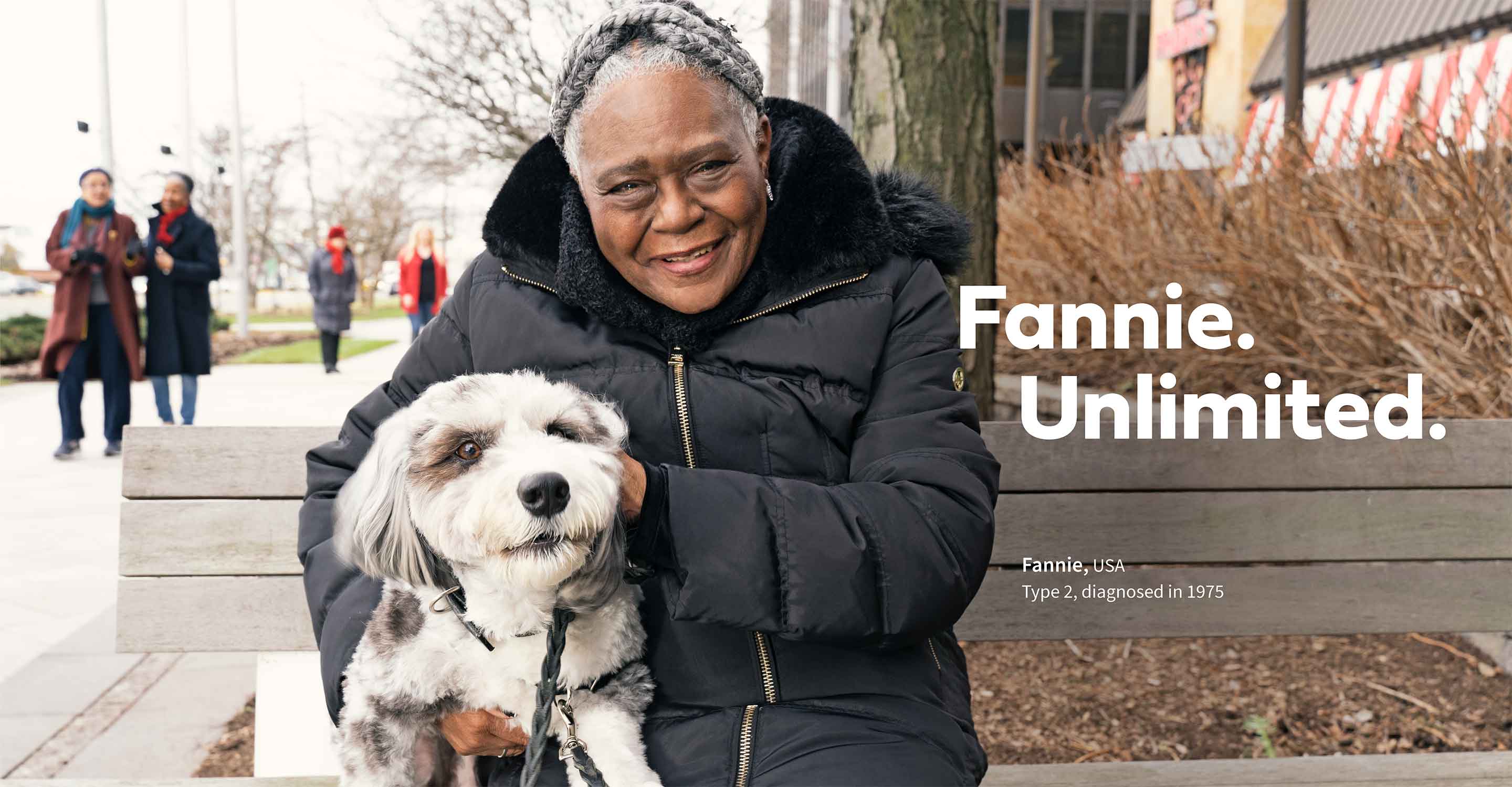 Fannie. Unlimited. Fannie, USA, Type 2, diagnosed 1975